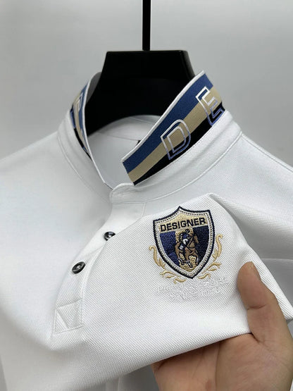 Polo de luxo designer bordado
