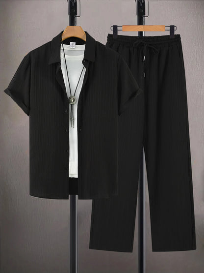 Conjunto Masculino Texturizado com Calças