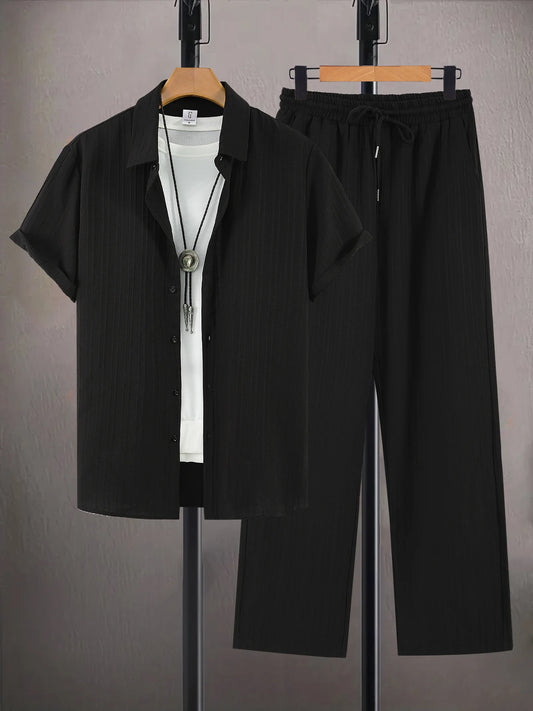 Conjunto Masculino Texturizado com Calças