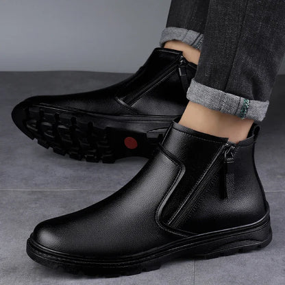 Botas Chelsea Masculinas em Couro Genuíno