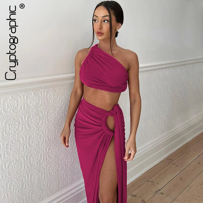 Vestido ruched de cintura alta