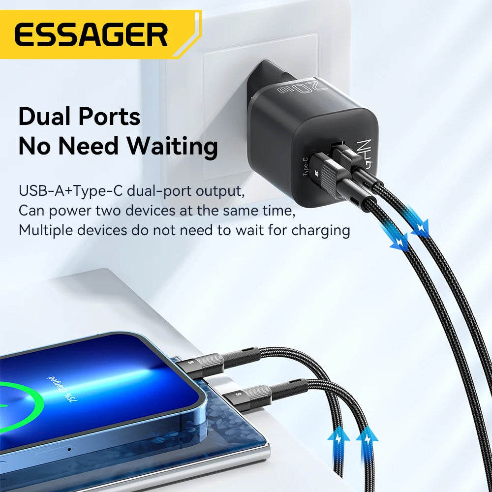 Carregador Essager 20W GaN USB C