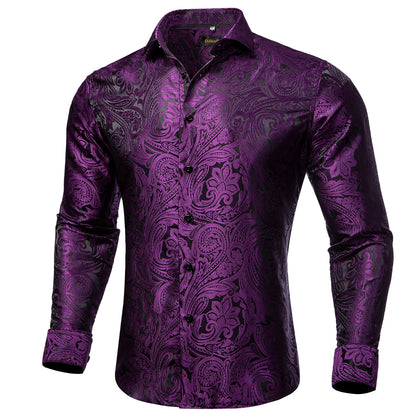 Camisa Masculina Paisley Roxa