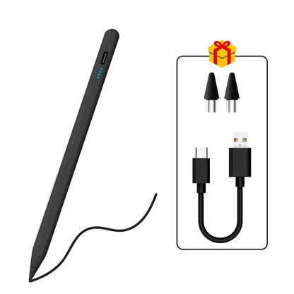 Caneta Stylus Magnética Universal QUKAM — 4 LEDs, USB-C, Sem Bluetooth e 2 Pontas