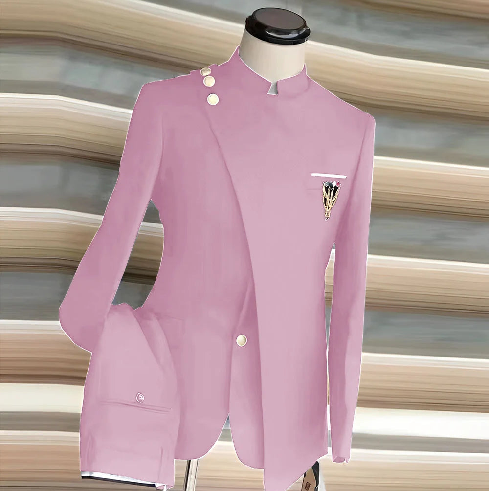Fato Masculino de 2 Peças com Blazer e Calças — Estilo Formal