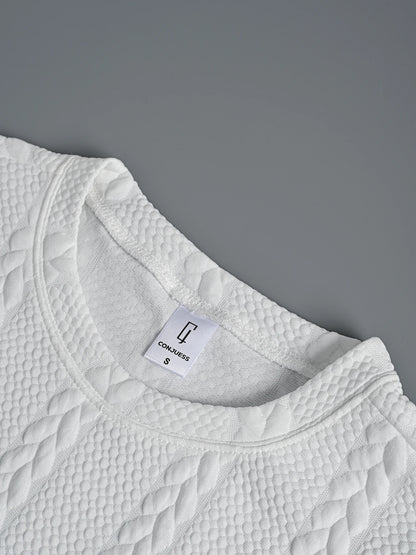 Conjunto Masculino Texturizado de Camiseta e Calções