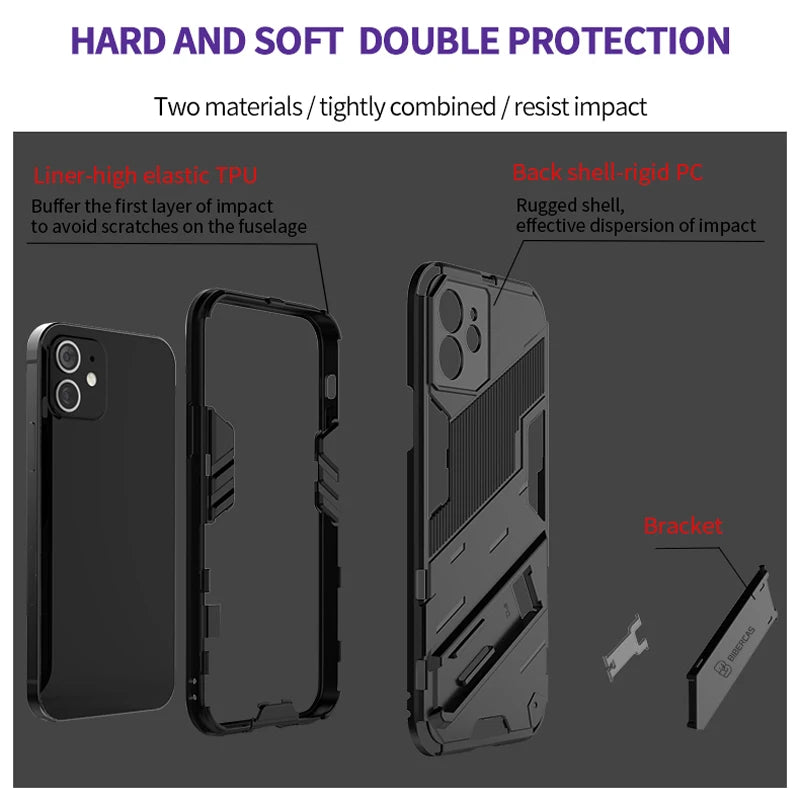 Capa Antichoque com Suporte para Xiaomi Mi 11 Ultra e Outros Modelos