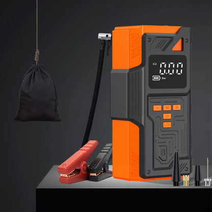 Arrancador de Bateria Portátil 5000A com Compressor de Ar – 12V