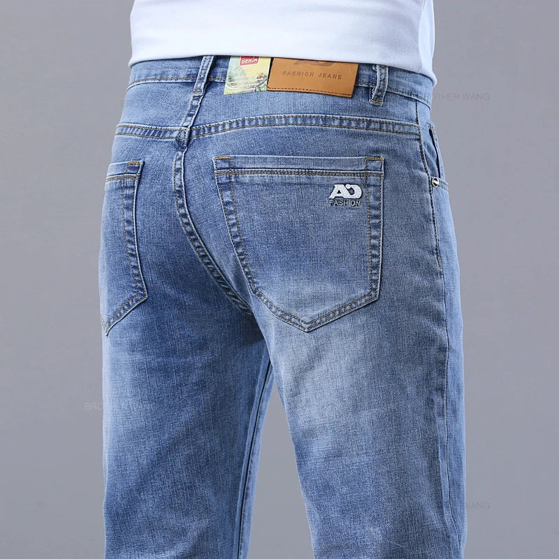 Calças de Ganga Masculinas Slim de Corte Elegante e Casual