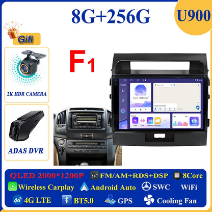 Central Multimídia Android 16 para Toyota Land Cruiser 11 200 2007-2015