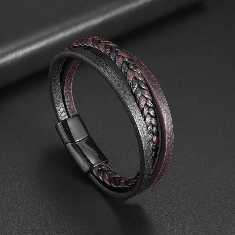 Pulseira punk de camada dupla