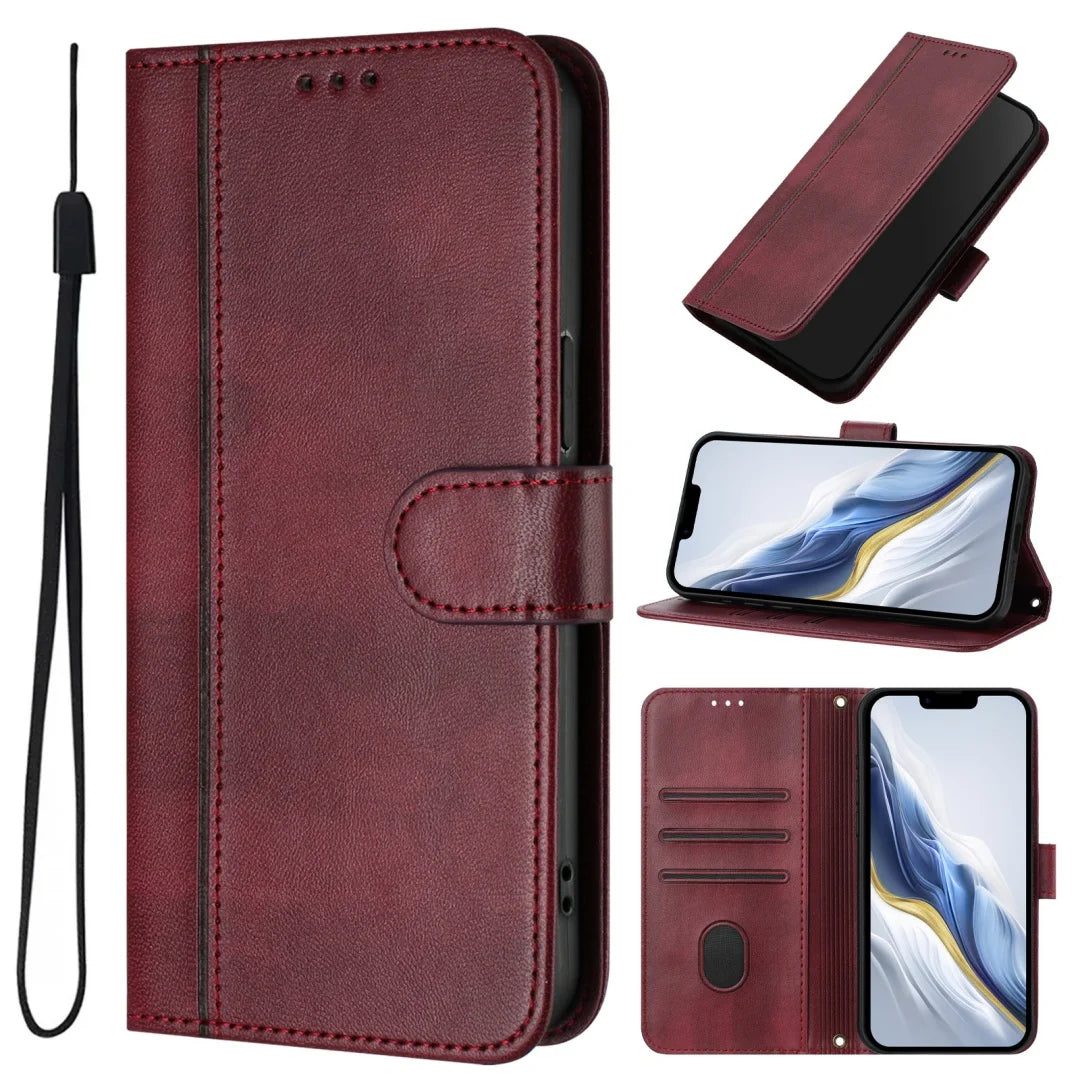 Capa flip de couro de luxo para Xiaomi