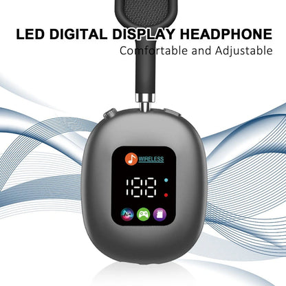 Fones de ouvido Bluetooth sem fio com tela digital RGB