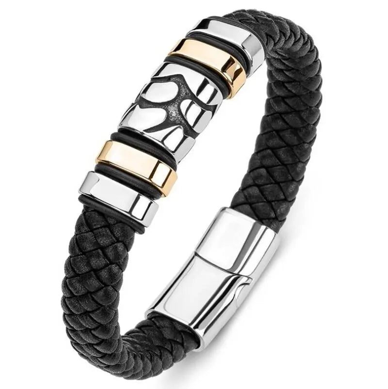 Pulseira punk de camada dupla