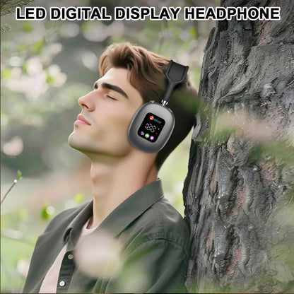 Fones de ouvido Bluetooth sem fio com tela digital RGB