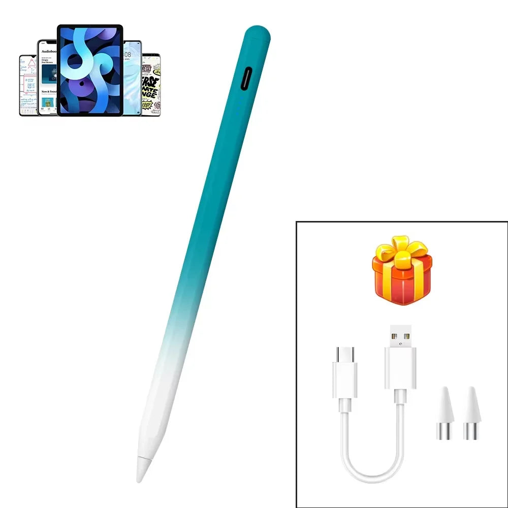 Caneta Stylus Magnética Universal QUKAM — 4 LEDs, USB-C, Sem Bluetooth e 2 Pontas