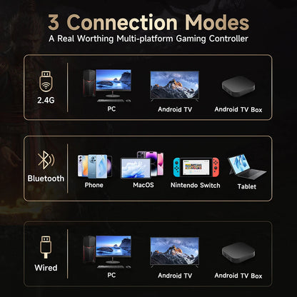 Comando sem fios EasySMX X15 com Bluetooth, compatível com PC/NS/TV/Telemóvel/Steam