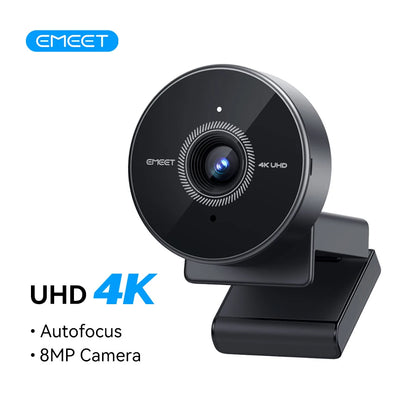 Webcam EMEET C950 4K UHD — 8 MP, Foco Automático e Microfone com Cancelamento de Ruído