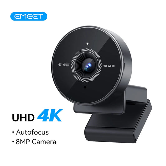 Webcam EMEET C950 4K UHD — 8 MP, Foco Automático e Microfone com Cancelamento de Ruído