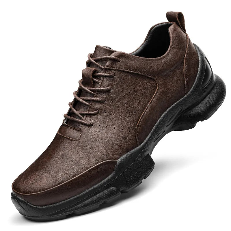 Sapatos Masculinos de Couro com Aumento de Altura