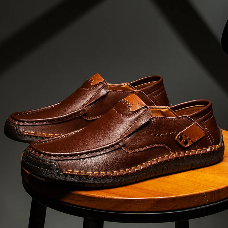 Mocassins de couro feitos à mão casuais