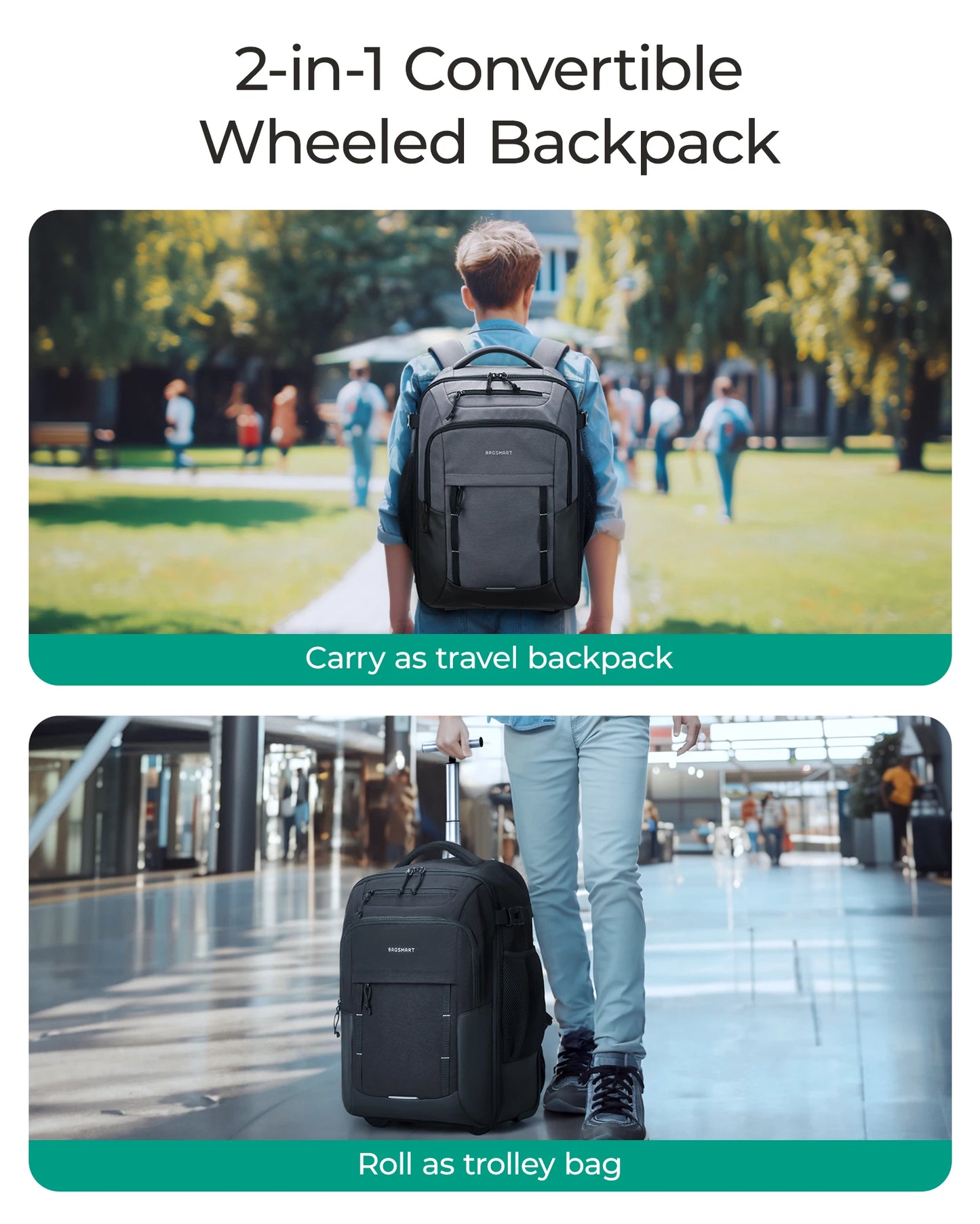 Mochila com rodas de 17 polegadas