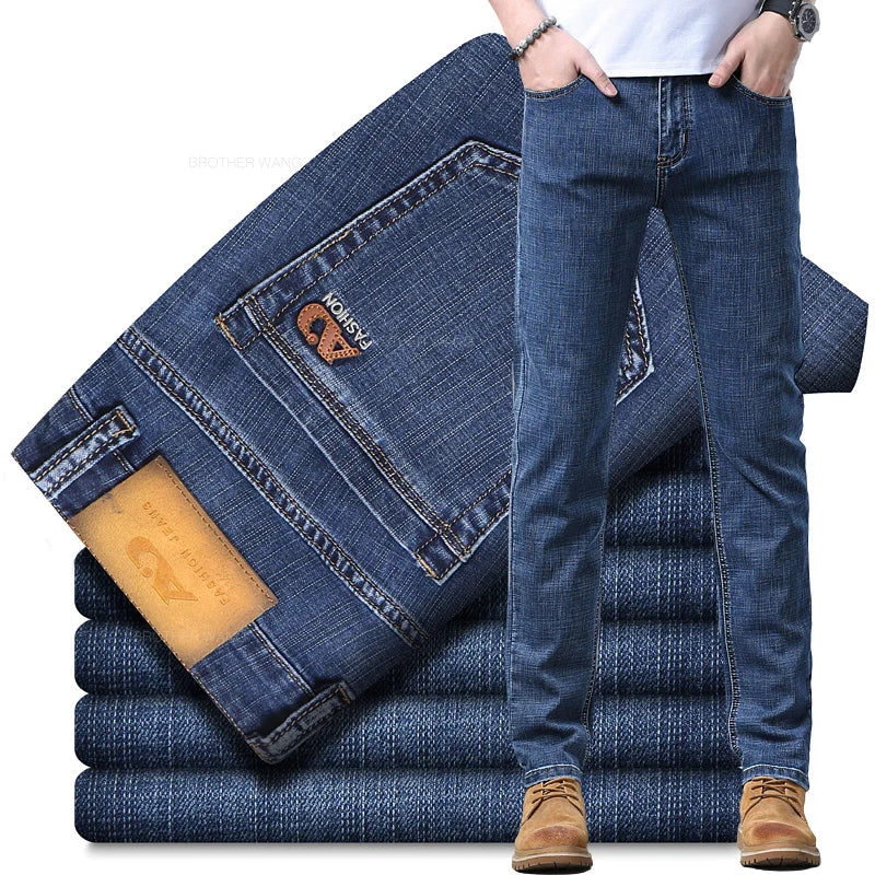 Calças de Ganga Masculinas Slim de Corte Elegante e Casual