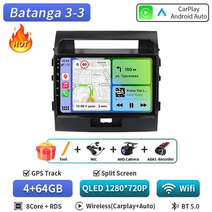 Central Multimédia Android para Toyota Land Cruiser 200 (2007–2015) – CarPlay, GPS e Wi‑Fi