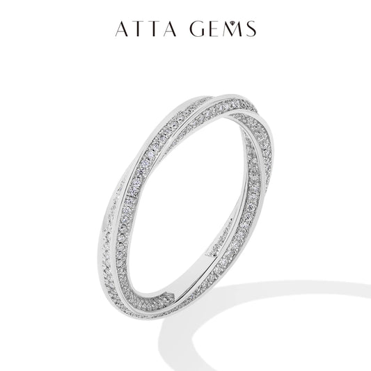 Anel ATTAGEMS de Moissanite D VVS1 em Prata 925