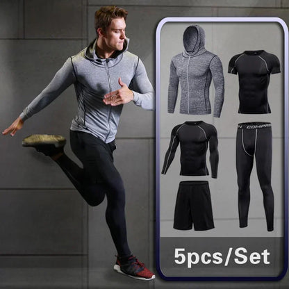 Conjunto Masculino de Compressão — Treino, Corrida e Fitness