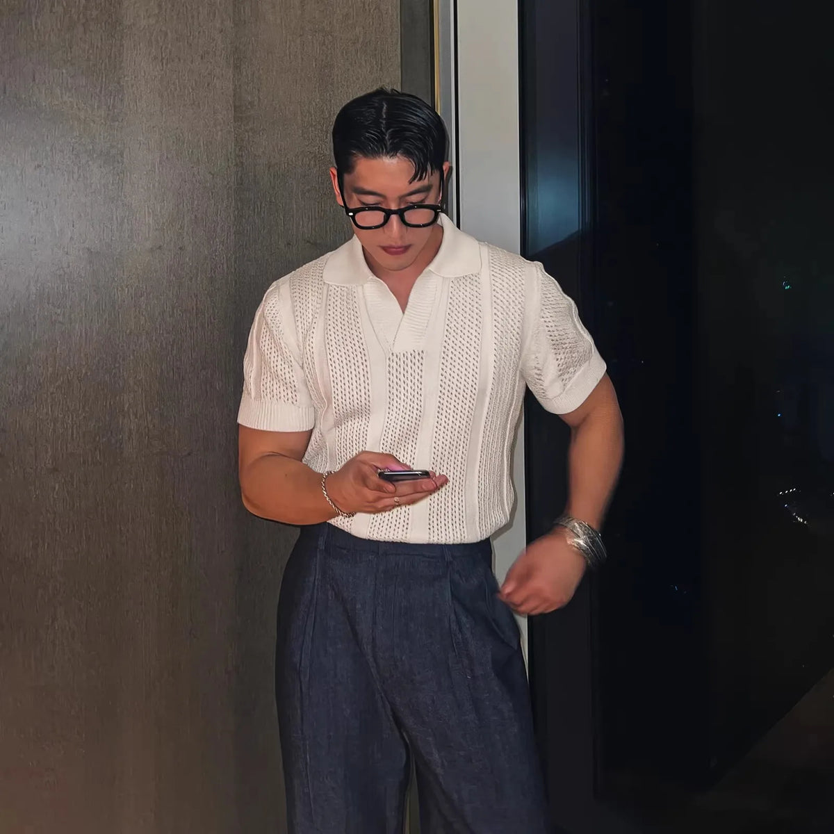 Camisa Polo Masculina em Tricô Respirável – Estilo Casual