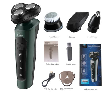 Barbeador Elétrico Rotativo HOCOSHINE 9D Recarregável