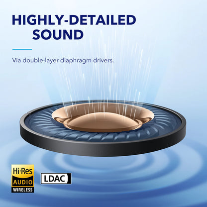 Fones de ouvido sem fio adaptáveis Soundcore by Anker Space A40