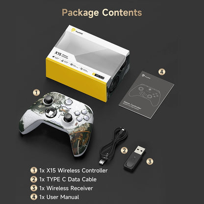 Comando sem fios EasySMX X15 com Bluetooth, compatível com PC/NS/TV/Telemóvel/Steam