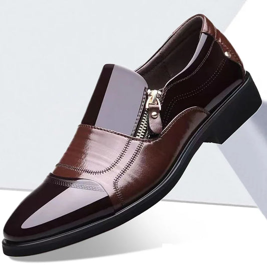 Sapatos de couro moda zíper