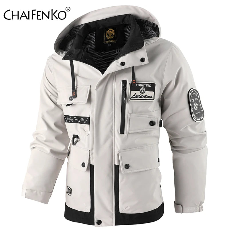Jaqueta Masculina Casual com Capuz Removível – Leve e Resistente ao Vento