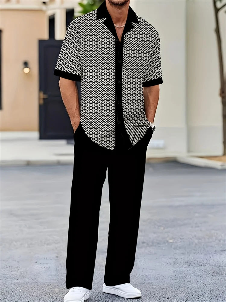 Fato de manga curta casual