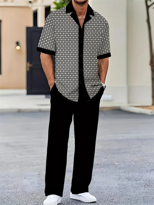 Fato de manga curta casual