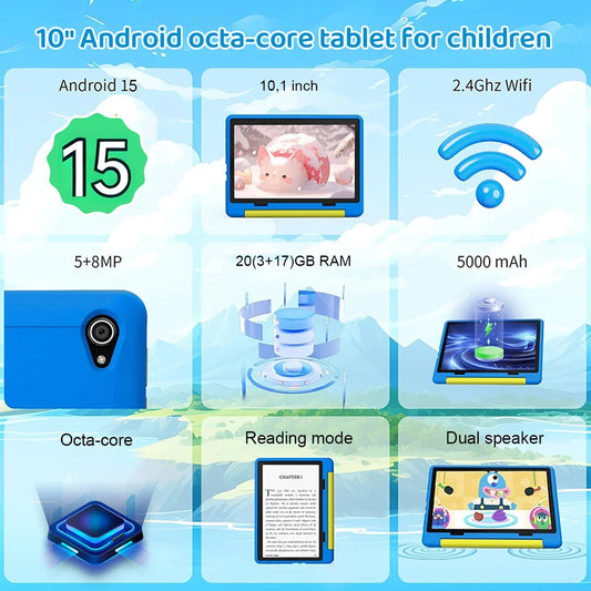 Tablet infantil URAO de 10 polegadas
