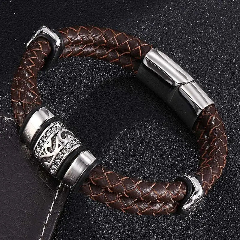 Pulseira punk de camada dupla