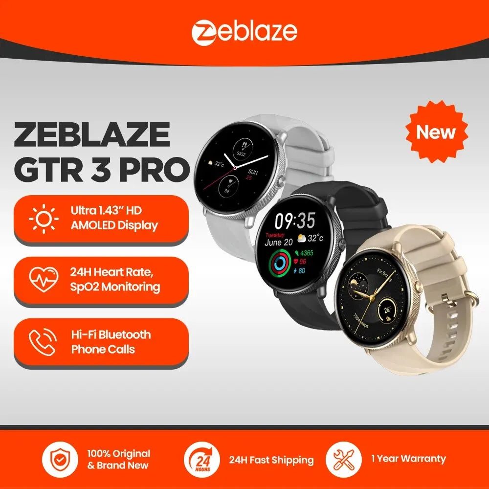 Relógio inteligente Zeblaze GTR 3 Pro com chamadas de voz