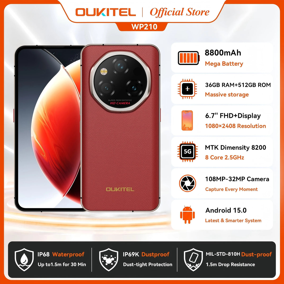 OUKITEL WP210 — Telefone Robusto 5G