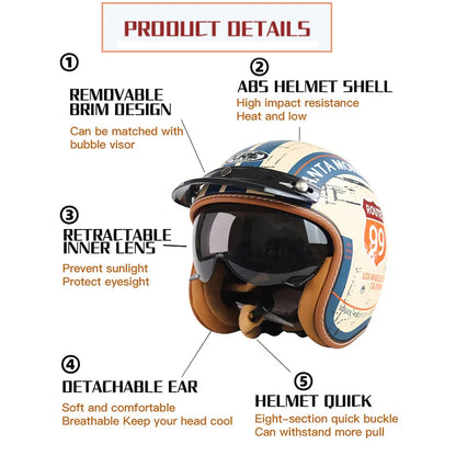 Capacetes de motocicleta Open Face