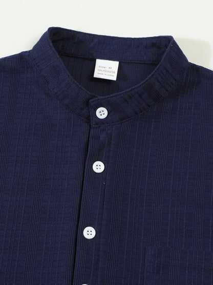 Fato Casual em gola mandarim.