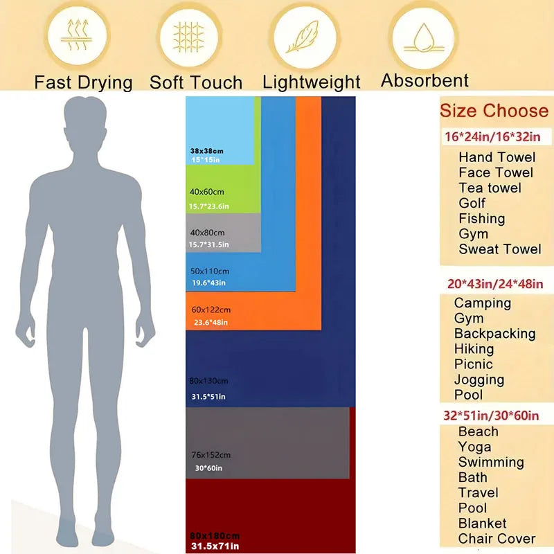 Toalha de microfibra para desporto