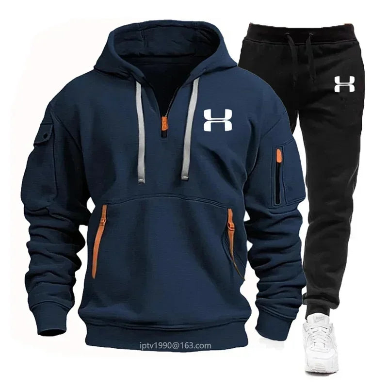 Conjunto de fitness com moletom de manga comprida