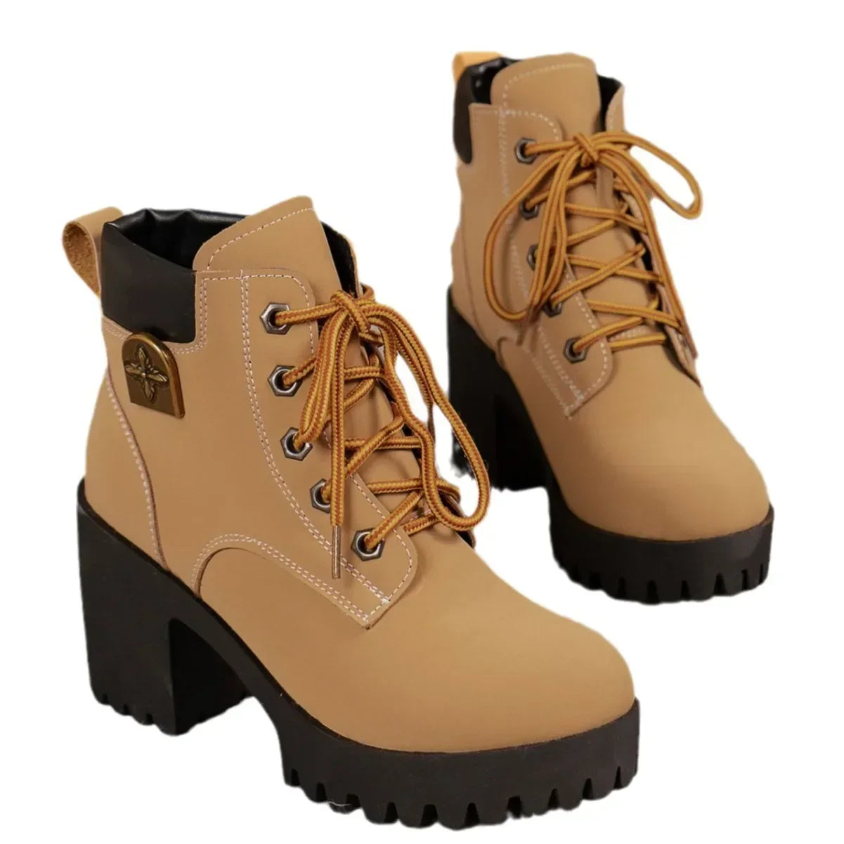 Botas retro saltos grossos